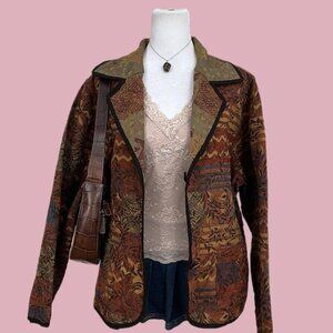 floral reversible jacket tapestry jacket boho quirky whimsygoth grunge